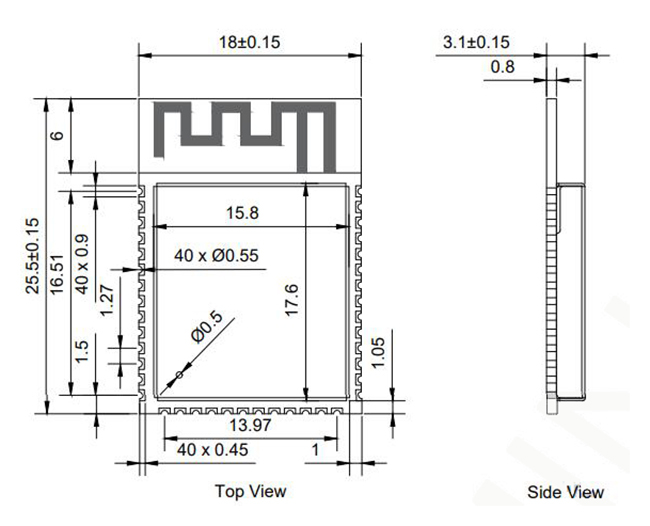 Módulo de comunicación inalámbrico del transmisor-receptor de WiFi ESP32-S2-SOLO-2-N4 2.4GHz 0