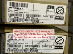 MT61K512M32KPA-14C:B Memoria IC Chip GDDR6 SGRAM Memoria 16Gbit Memoria dinámica de acceso aleatorio