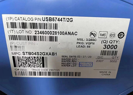 Interfaz 56-VQFN del regulador USB 3,0 del eje del microprocesador USB5744T/2G 4-Port USB del circuito integrado