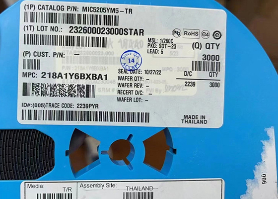 Soporte superficial de poco ruido de IC SOT-23-5 del regulador de voltaje de MIC5205YM5-TR 150mA LDO