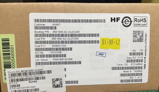 88E1680-A2-LKJ2C000 Transceptor Ethernet de ocho puertos 10/100/1000Mbps con eficiencia energética