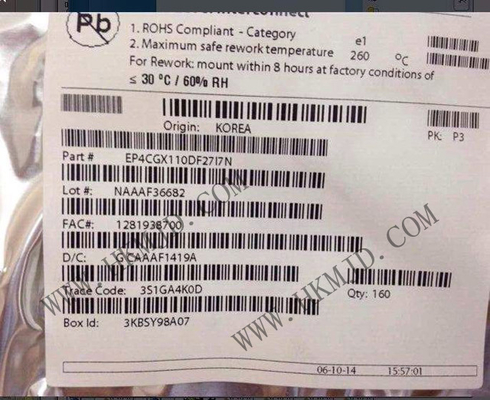 Puerta de campo programable EP4CGX110DF27I7N 393 I/O 200 MHz Ciclón IV GX Incorporado FPGA IC lógico programable