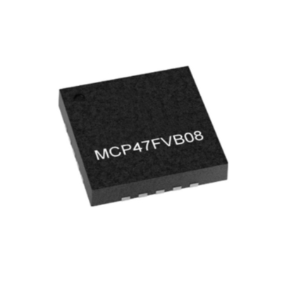 Chip de circuito integrado MCP47FVB08-E/MQ de salida octal de 8 bits con interfaz I2C