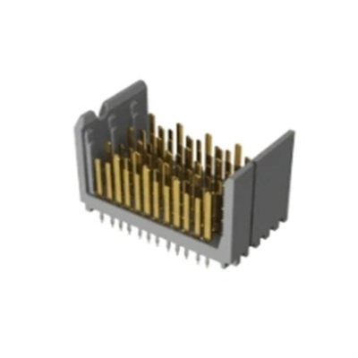 Los conectores HDTM-3-04-1-S-VT-0-2 XCede HD de alta densidad en el plano de fondo