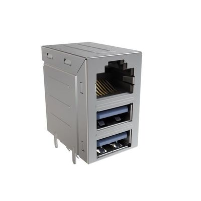 RJE361882305 Conectores Conector de conector modular 8POS Conector combo apilado