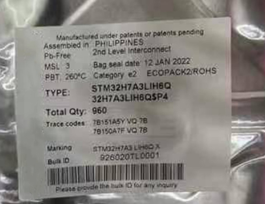 Chip CI del microprocesador 280MHz del microcontrolador del microcontrolador MCU STM32H7A3LIH6Q 225TFBGA
