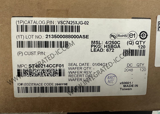 Circuito integrado Ethernet VSC7425XJG-02, switch Ethernet gestionado de 10 puertos, capa 2, con 12 transceptores BGA-672