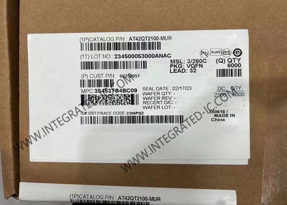 AT42QT2100-MUR Sensor IC de 7 canales QTouch Sensor de tacto IC paquete VQFN-32