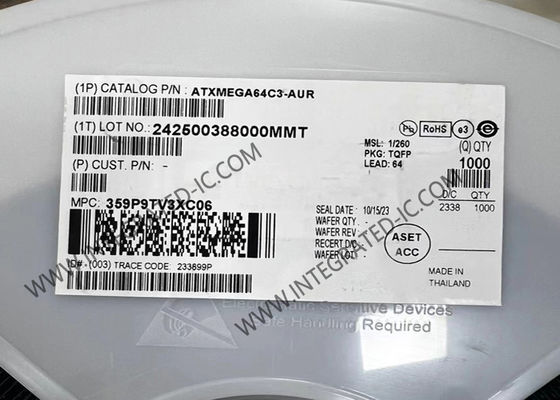 Microcontrolador ATXMEGA64C3-AUR MCU Microcontrolador de 8 bits de 32 MHz paquete TQFP-64