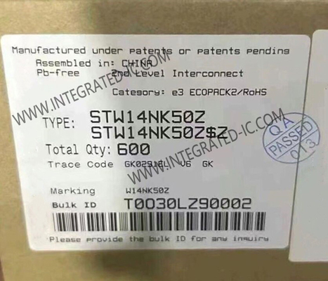 Chips de circuito integrado STW14NK50Z SuperMESHTM de 500 V Transistores MOSFET de canal N