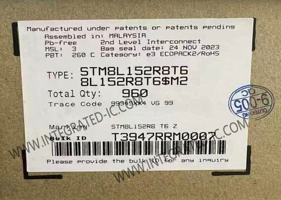 STM8L152R8T6 Microcontrolador MCU de potencia ultrabaja de 8 bits de 16 MHz con EEPROM integrado