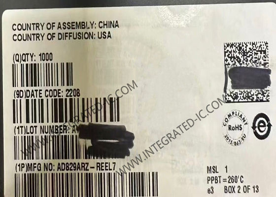 AD829ARZ Circuito Integrado Chip Amplificadores Operacionales SOIC8 Amplificador Operacional de Video de Bajo Ruido