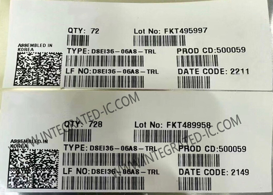 DSEI36-06AS-TRL Diodo rectificador de circuitos integrados con chip de 600 V Diodo epitaxial de recuperación rápida