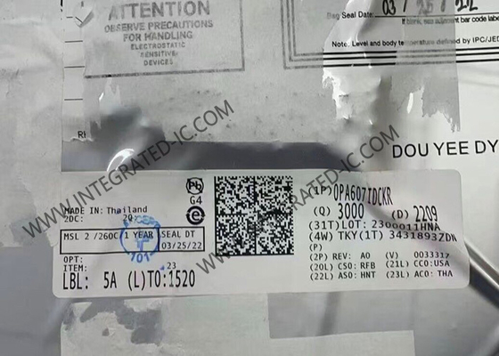 Chip de circuito integrado OPA607IDCKR Amplificador operativo CMOS de baja potencia de 50 MHz para sistemas sensibles a los costos