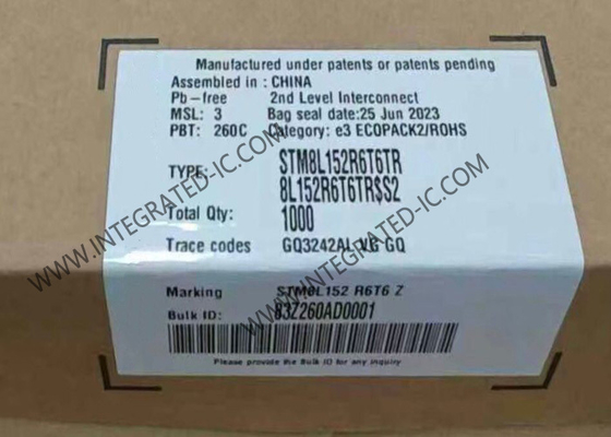 STM8L152R6T6TR Microcontrolador MCU Ultra-baja potencia de 8 bits 16MHz STM8L Microcontrolador 64-LQFP