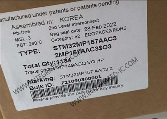 STM32MP157AAC3 ARM Dual Core 32 bits 209MHz Microprocesadores embebidos 361-TFBGA