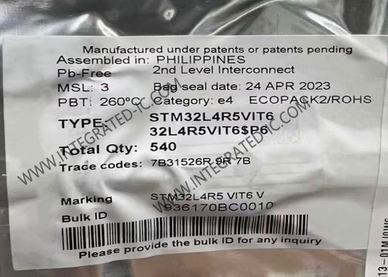 Microcontrolador STM32L4R5VIT6 MCU de ultra bajo consumo, chip de microcontrolador 100LQFP
