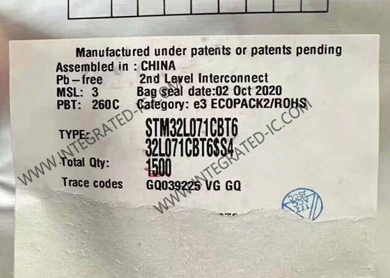 Microcontrolador MCU STM32L071CBT6 de bajo consumo, MCU integrado de 32 bits de un solo núcleo