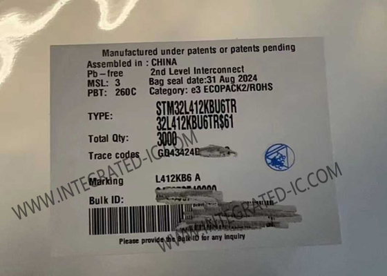 32UFQFN rendimiento de IC 80MHz del microcontrolador del microcontrolador MCU STM32L412KBU6 alto