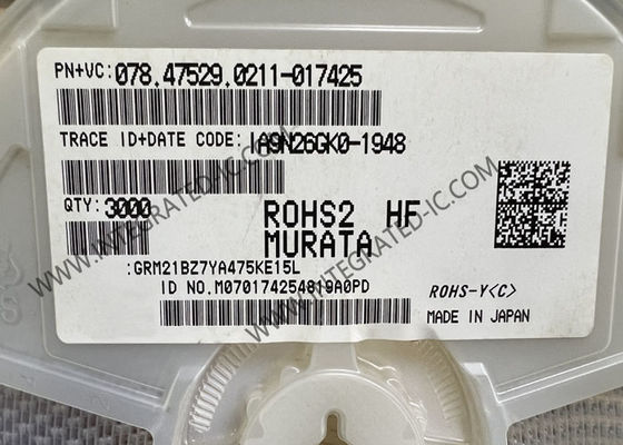 Chip de circuito integrado GRM21BZ7YA475KE15L, 4.7µF, capacitores cerámicos multicapa