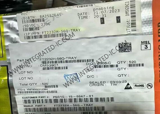 Chip de circuito integrado FT2232H-56Q 70mA controlador USB de doble alta velocidad VQFN56