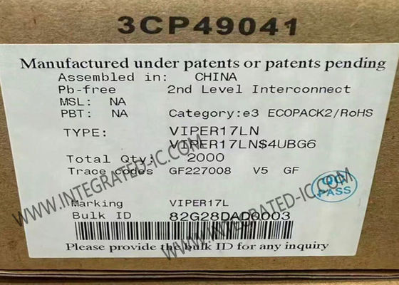 VIPER17LN Chip de circuito integrado Convertidor fuera de línea con 800 V sección de potencia robusta 60 kHz Frecuencia de conmutación y potencia de espera < 30 mW