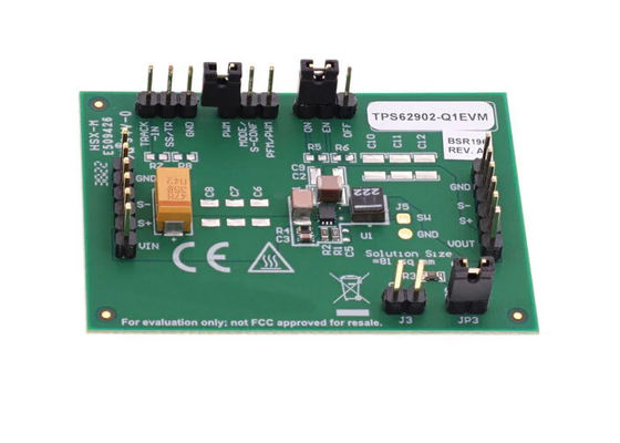 Placa de evaluación del convertidor reductor de baja IQ para automoción de 2A con soluciones integradas TPS62902-Q1EVM