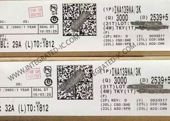 Amplificador de detección de corriente INA139NA/3K con ancho de banda de 440 kHz, 0,5% de precisión y rango de entrada de 2,7 V a 40 V