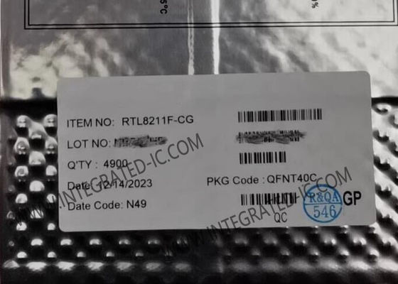 RTL8211F-CG Ethernet IC Transceptor Ethernet integrado 10/100/1000M con paquete QFN40 y cumplimiento IEEE 802.3