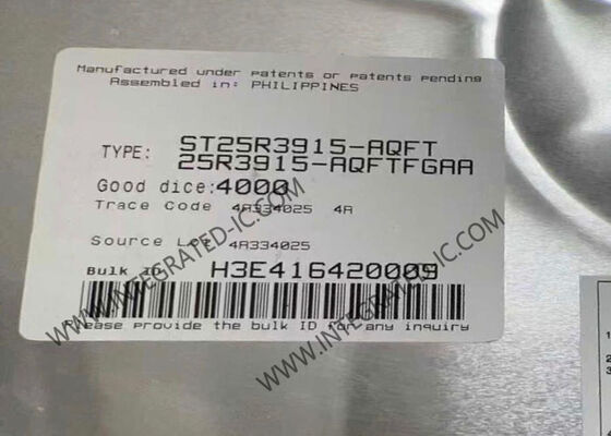 ST25R3915-AQFT Módulo de comunicación inalámbrica Automotriz de alto rendimiento HF Reader Iniciador NFC 13.56 MHz AEC-Q100 Grado 1 ISO 18092