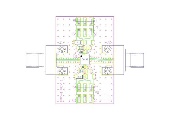 Placa de evaluación de amplificador de bajo ruido de fase de 8 GHz a 22 GHz para soluciones integradas CMD246C4-EVB