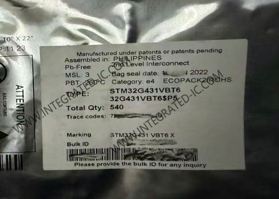 Alta base del microcontrolador MCU 100LQFP 32Bit del rendimiento STM32G431VBT6 sola