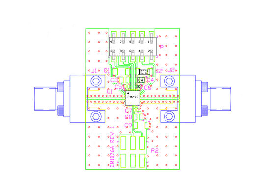 CMD233C4-EVB Soluciones incrustadas 2-20 GHz Amplificador de ruido bajo distribuido