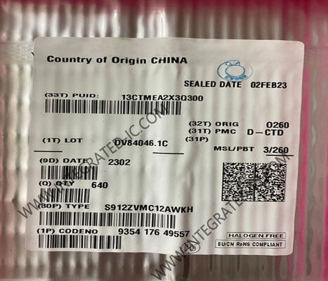 S912ZVMC12AWKH MCU de microcontrolador de 16 bits con velocidad de 50 MHz, memoria flash de 128 KB y 31 pines de E / S para el control del motor