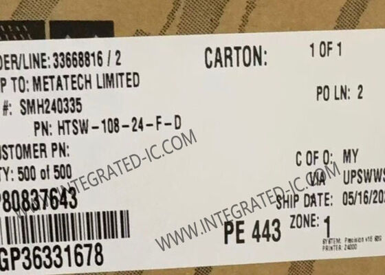 HTSW-108-24-F-D Tiras de cabezal de PCB de alta temperatura de 16 posiciones con paso de 0.100"