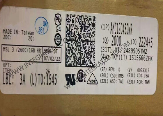 Chip de circuito integrado modulador delta-sigma aislado AMC1204BDWR de 20 MHz con 1200 VPEAK y inmunidad transitoria de 15 kV/µs en paquete SOIC16