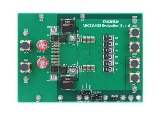 Placa de evaluación de soluciones integradas EV93M52A para el controlador reductor síncrono MIC21LV33