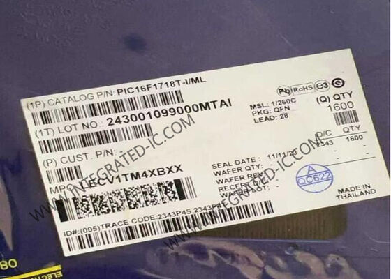 PIC16F1718T-I/ML Microcontrolador MCU de 32 MHz de 8 bits con 28 kB de memoria flash y energía extremadamente baja (XLP)