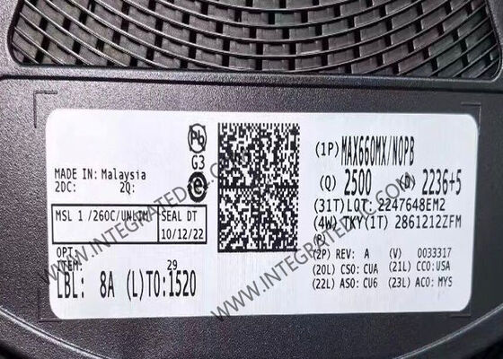 MAX660MX Chip de circuito integrado CMOS Conversor de voltaje de carga-bomba con 100mA Corriente de salida 1.5V a 5.5V Voltado de salida y frecuencia de conmutación de 10 kHz a 80 kHz