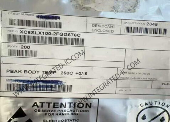 XC6SLX100-2FGG676C Circuito integrado FPGA Spartan 6 LX con 480 E/S y encapsulado BGA de 676 pines para aplicaciones de bajo consumo.