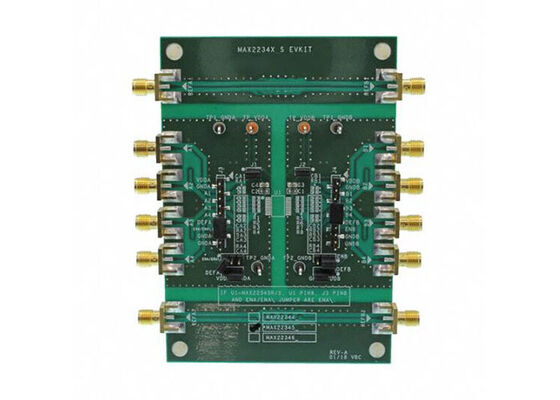 Placa de evaluación de soluciones integradas MAX2234XSEVKIT para aisladores digitales de 4 canales MAX2234x