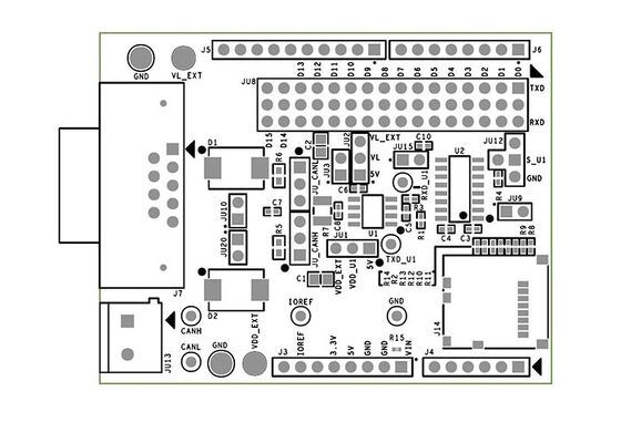MAX13053AESHLD Soluciones embebidas Interfaz CANbus Junta de expansión de evaluación de la plataforma Arduino