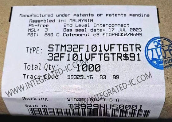 Microcontrolador MCU STM32F101VFT6TR con núcleo ARM Cortex-M3 de 36 MHz y memoria flash de 768KB