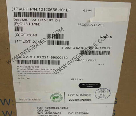 Conector Mini-SAS HD 10120666-101LF de 16 posiciones con velocidades de datos de 6 Gb/s y 12 Gb/s y acabado de contacto dorado