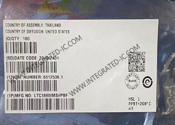 Chip de circuito integrado ADC de 2 canales y 16 bits LTC1865IMS a 250 Ksps en paquete MSOP-10
