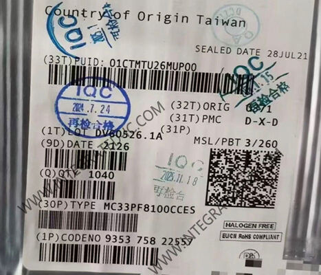 MC33PF8100CCES 12 canales PMIC chip de circuito integrado para aplicaciones de procesamiento de alto rendimiento con 2.5V ~ 5.5V de alimentación