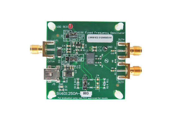 LMK61E2-312M50EVM Soluciones embebidas 5.5V Ultra-bajo Jitter Cristal Oscilador Junta de evaluación