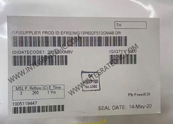 Modulo de comunicación inalámbrica EFR32MG13P632F512GM48-D Transceptor Zigbee RF de doble hilo general con flash de 512KB en paquete 48-VFQFN