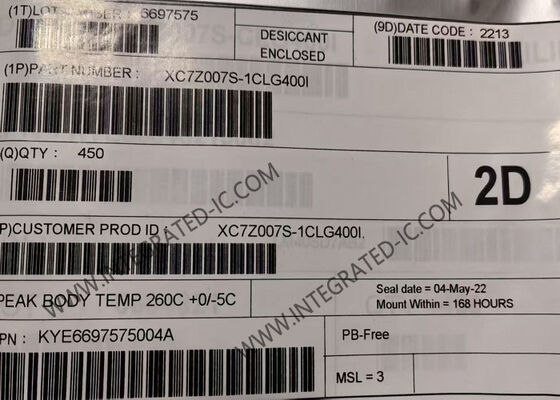 FPGA XC7Z007S-1CLG400I con frecuencia de CPU de 1 GHz, 23000 elementos lógicos y soporte de memoria DDR3