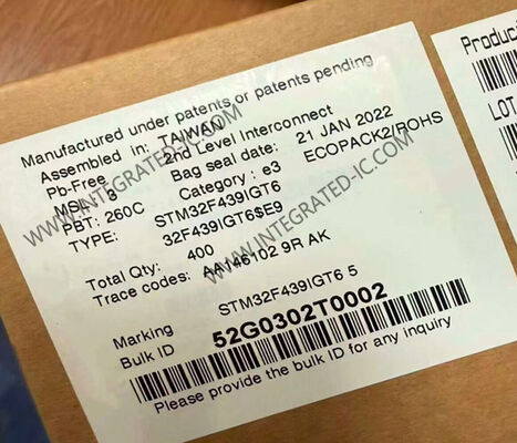 Microcontrolador STM32F439IGT6 MCU con Paquete LQFP-176, ADC de 12 bits y Chip de Procesadores Embebidos de Voltaje de E/S de 3.3V